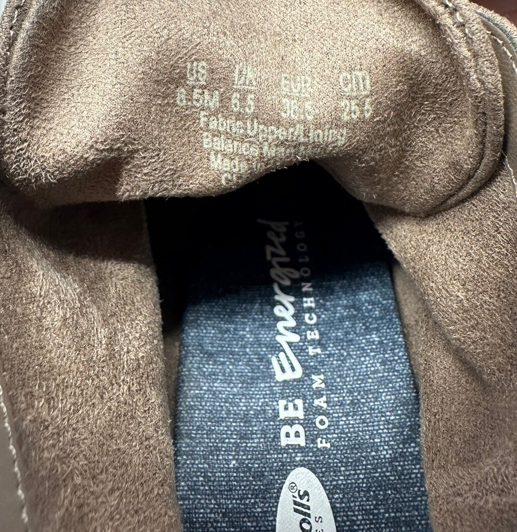 Dr. Scholl’s Women’s Dakota Booties Brown Microfiber Suede Tie Wedge Size 8.5 W