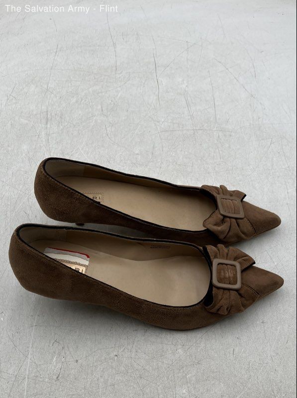 Tahari Womens Brown Suede Pointed Toe Kitten Pump Heels Size US 7.5