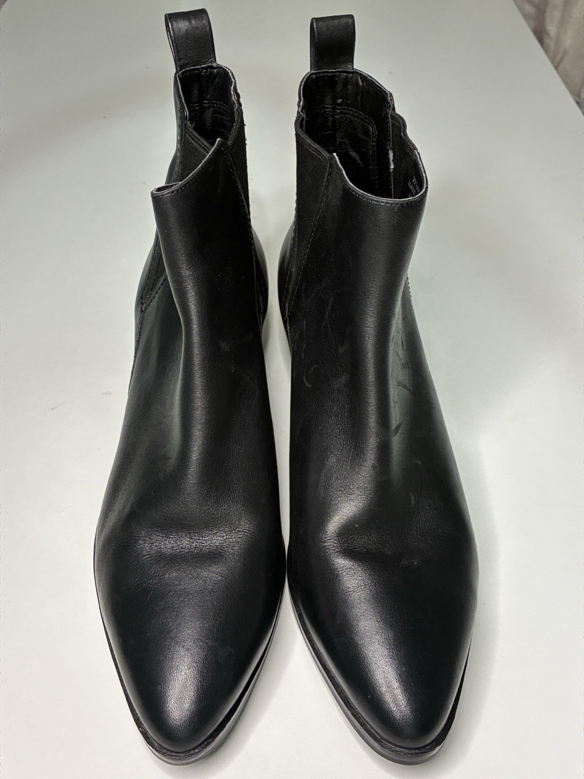 Cole Haan Black Leather Chelsea Ankle Booties Elastic Gore Pointed Toe 9.5B