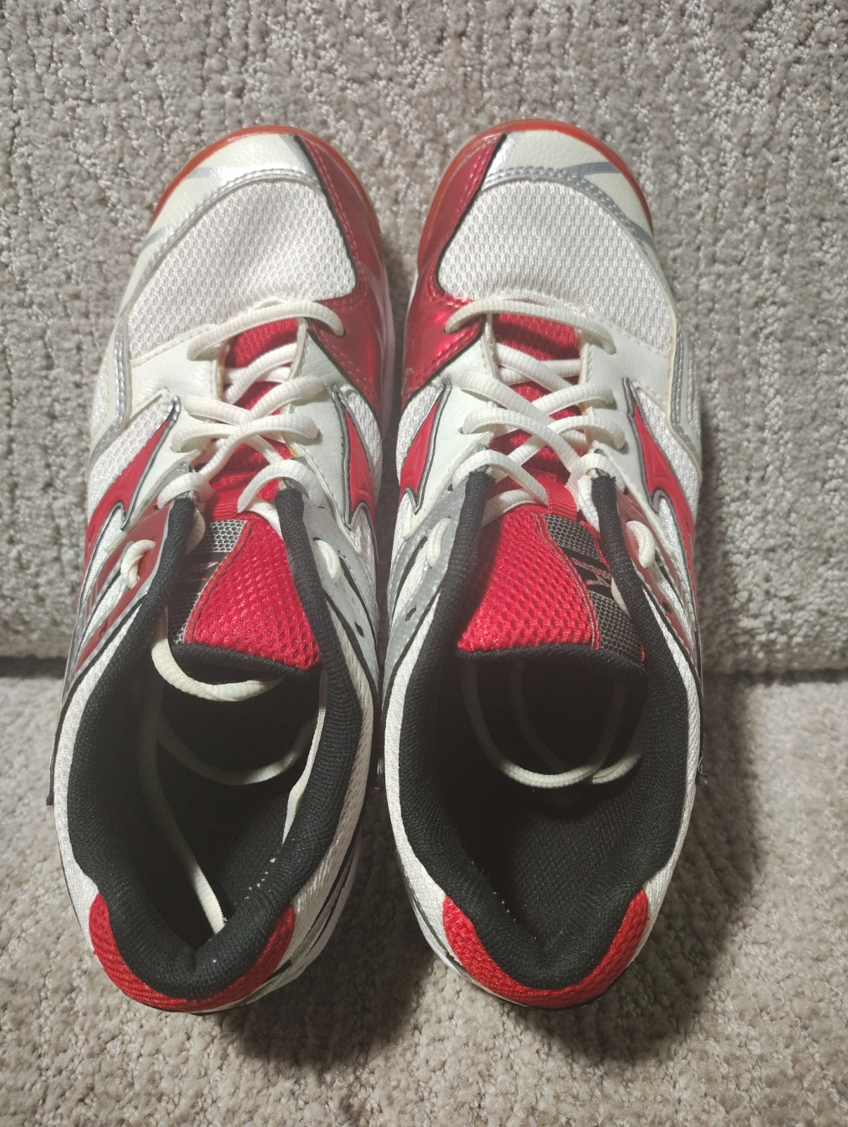 Mizuno Womens Wave Bolt 3 Volleyball Shoes Red White Size 9