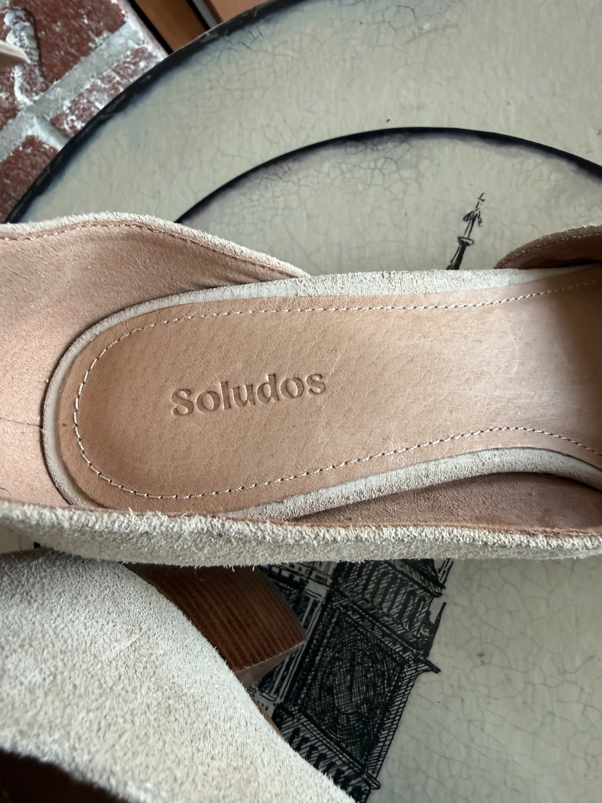 Soludos Beige Gemma Ankle Strap Heels Sz 7.5 Women’s Shoes Suede