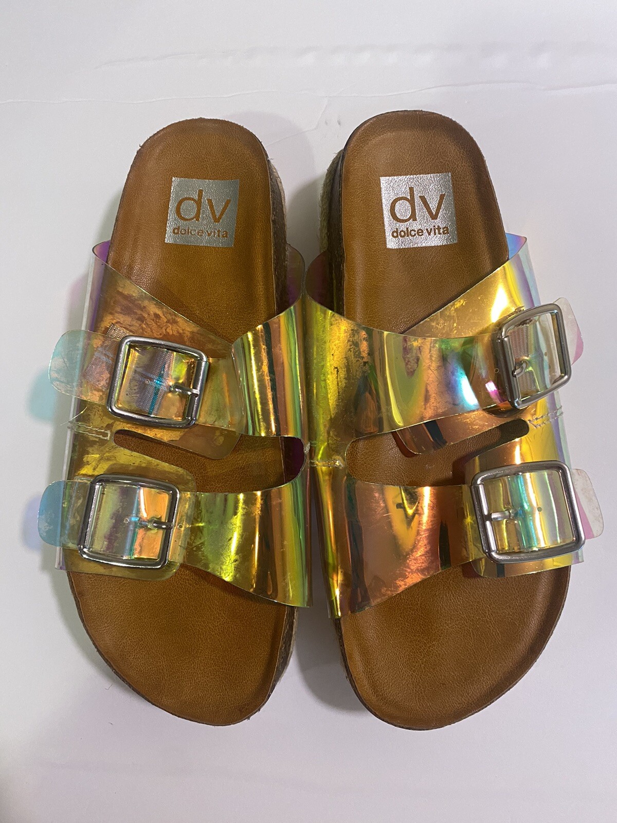 Dolce Vita Women’s Slides – Size 6, Iridescent