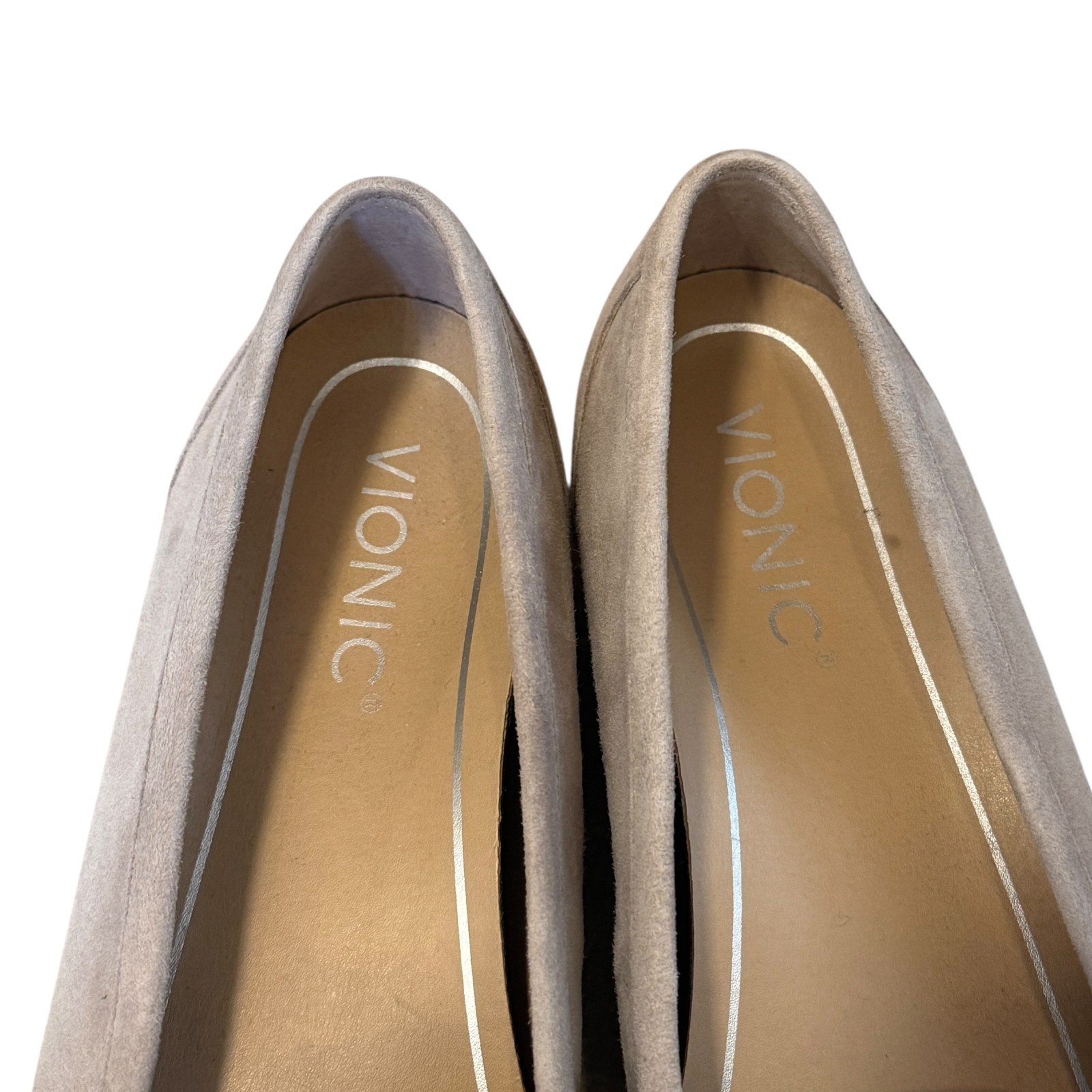 Vionic Savannah Suede Leather Blush Nude Slip On Comfort Loafers Shoes size 7