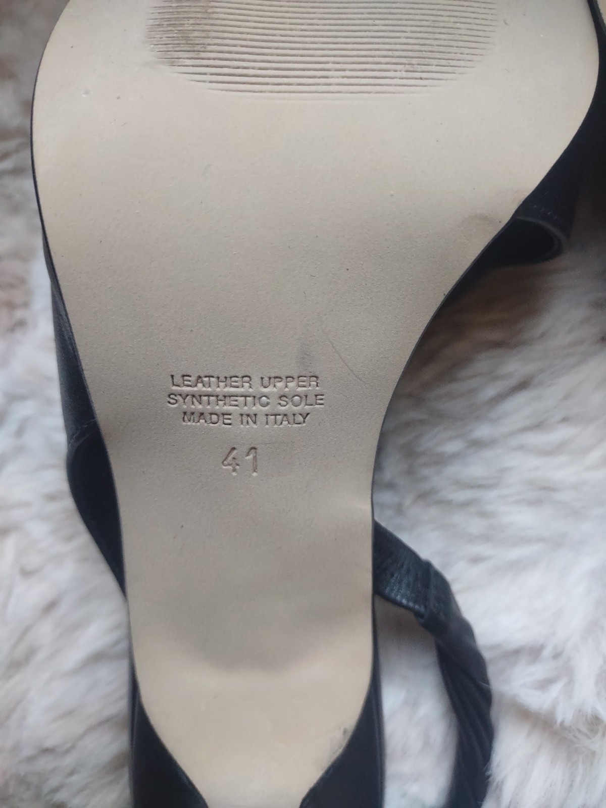 Napoleoni Leather Black Sling Back Heel Sandal sz.9.5 41 NEW Made in Italy NEW