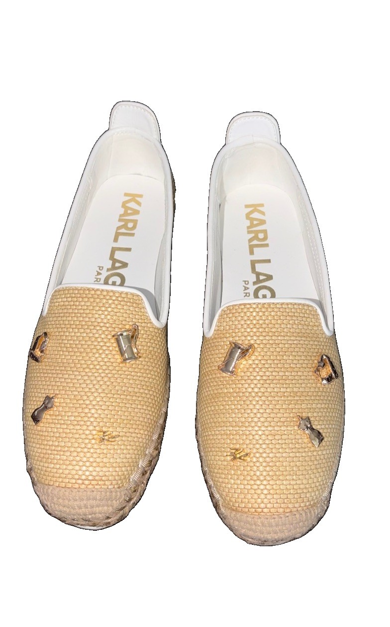 Karl Lagerfeld Paris Womens Michaela Atelier Espadrille Flats Shoes Size 7M New