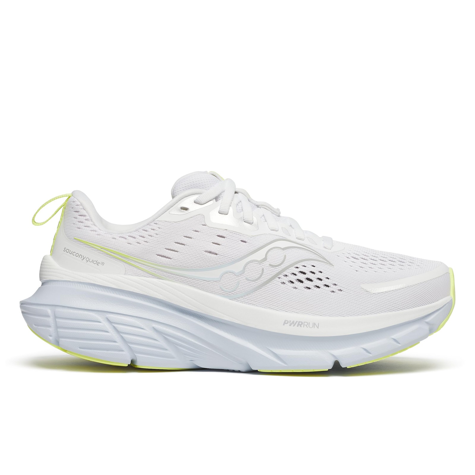 Saucony Women’s Guide 18 Sneaker, White/Icemelt, 8.5