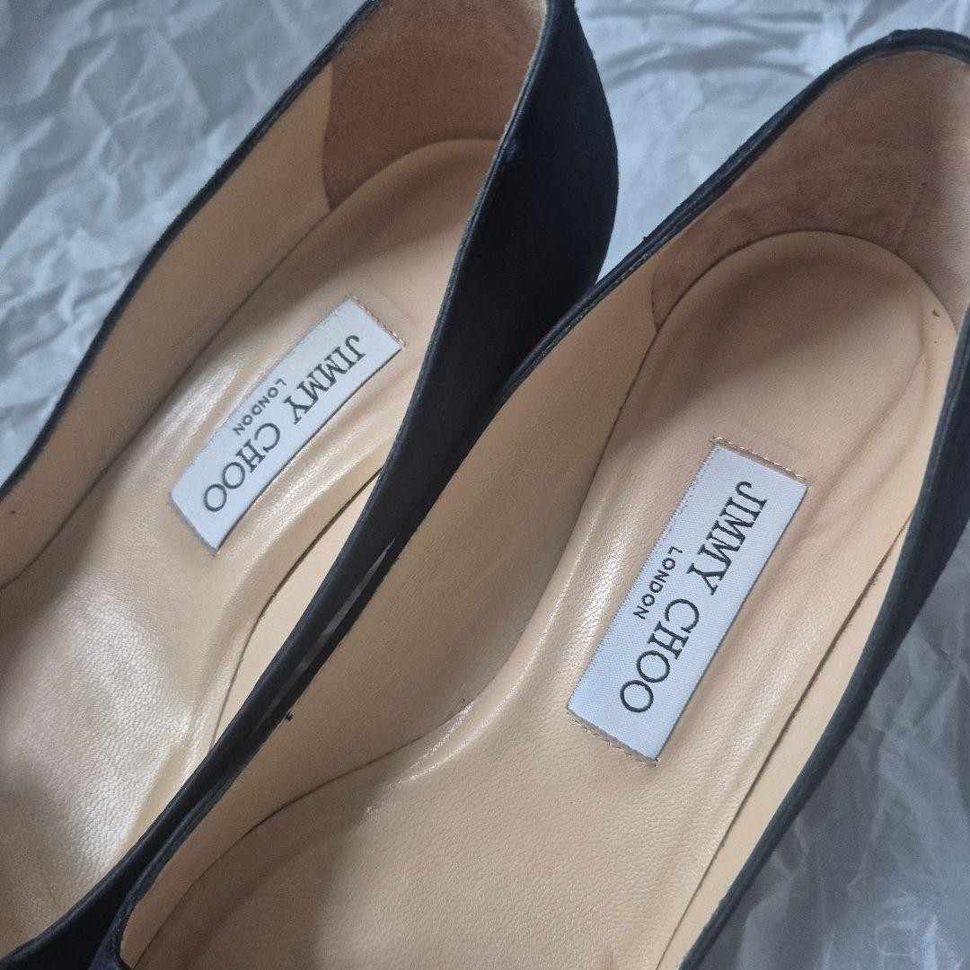 JIMMY CHOO Suede Navy 37.5 Heel