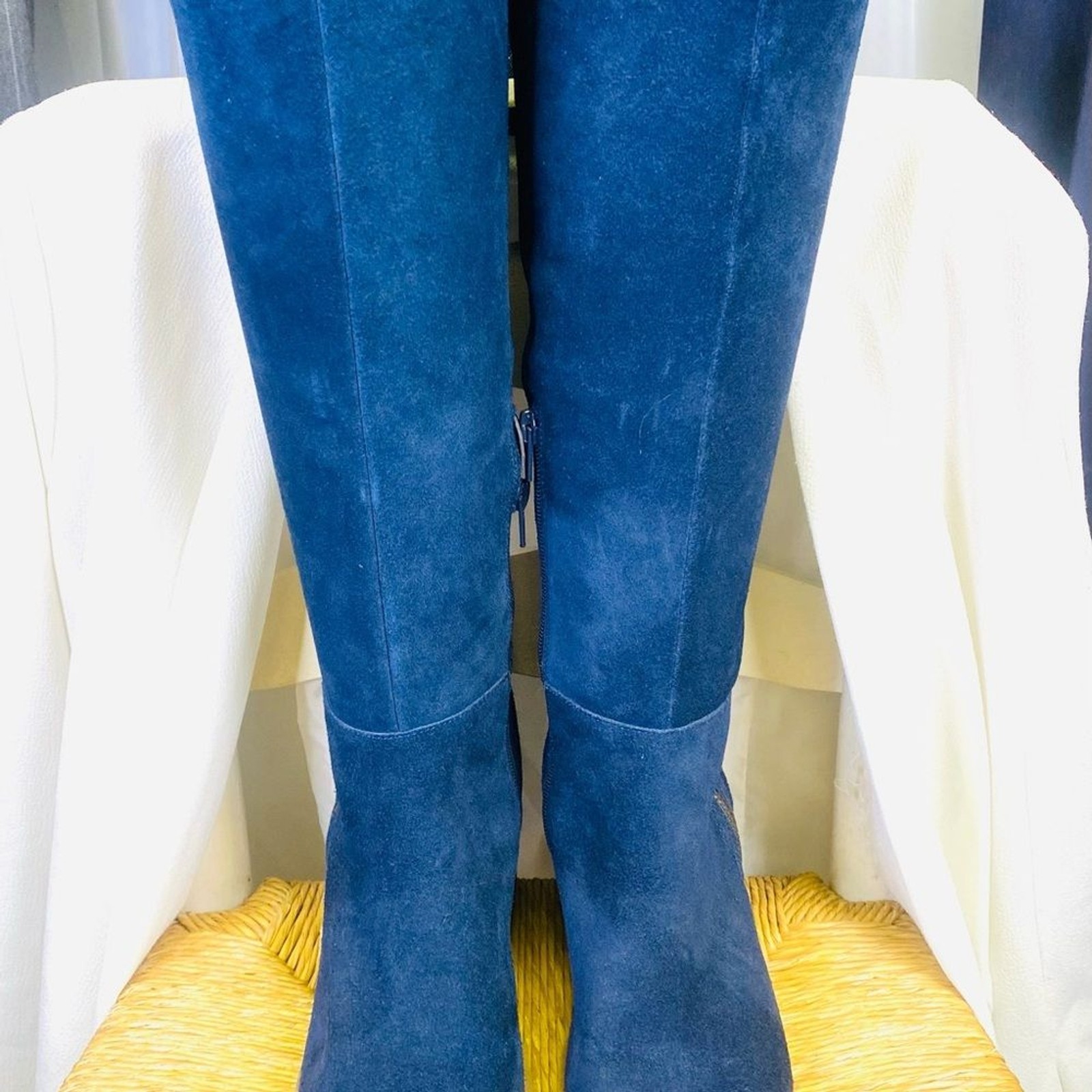 Carlos by Carlos Santana “Ashbury”Blue Suede Knee-High Boots