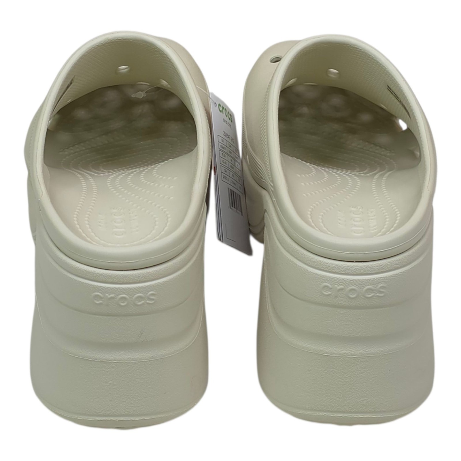 Crocs Siren Clog M9/W11 Cream Platform Slip-On Shoes 3 1/2″ Heel