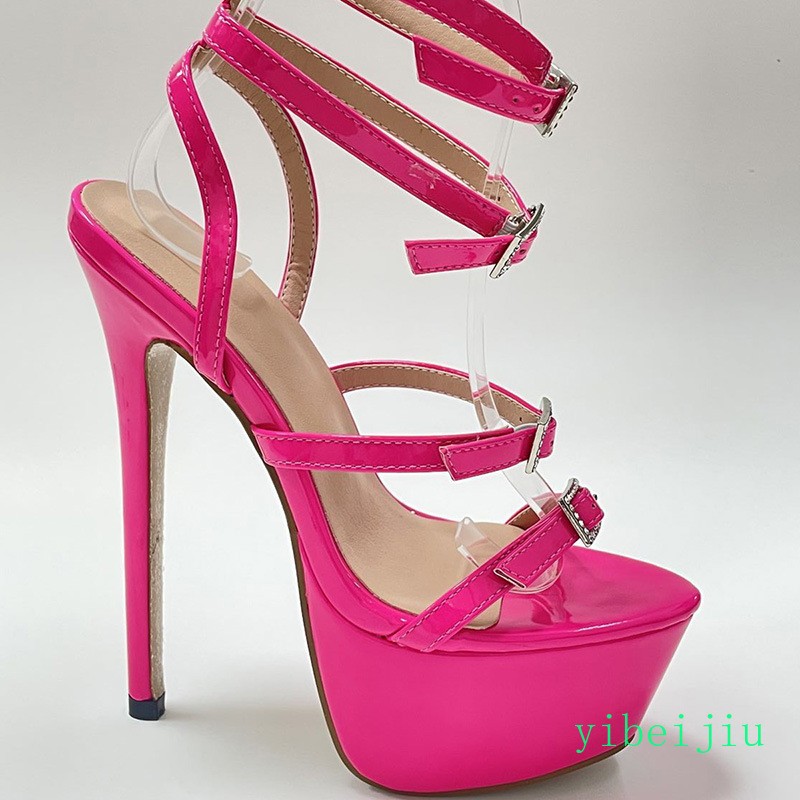 Women’s High Heel Dance Party Ankle Strap Sandals Evening Platform Shoes Buckles