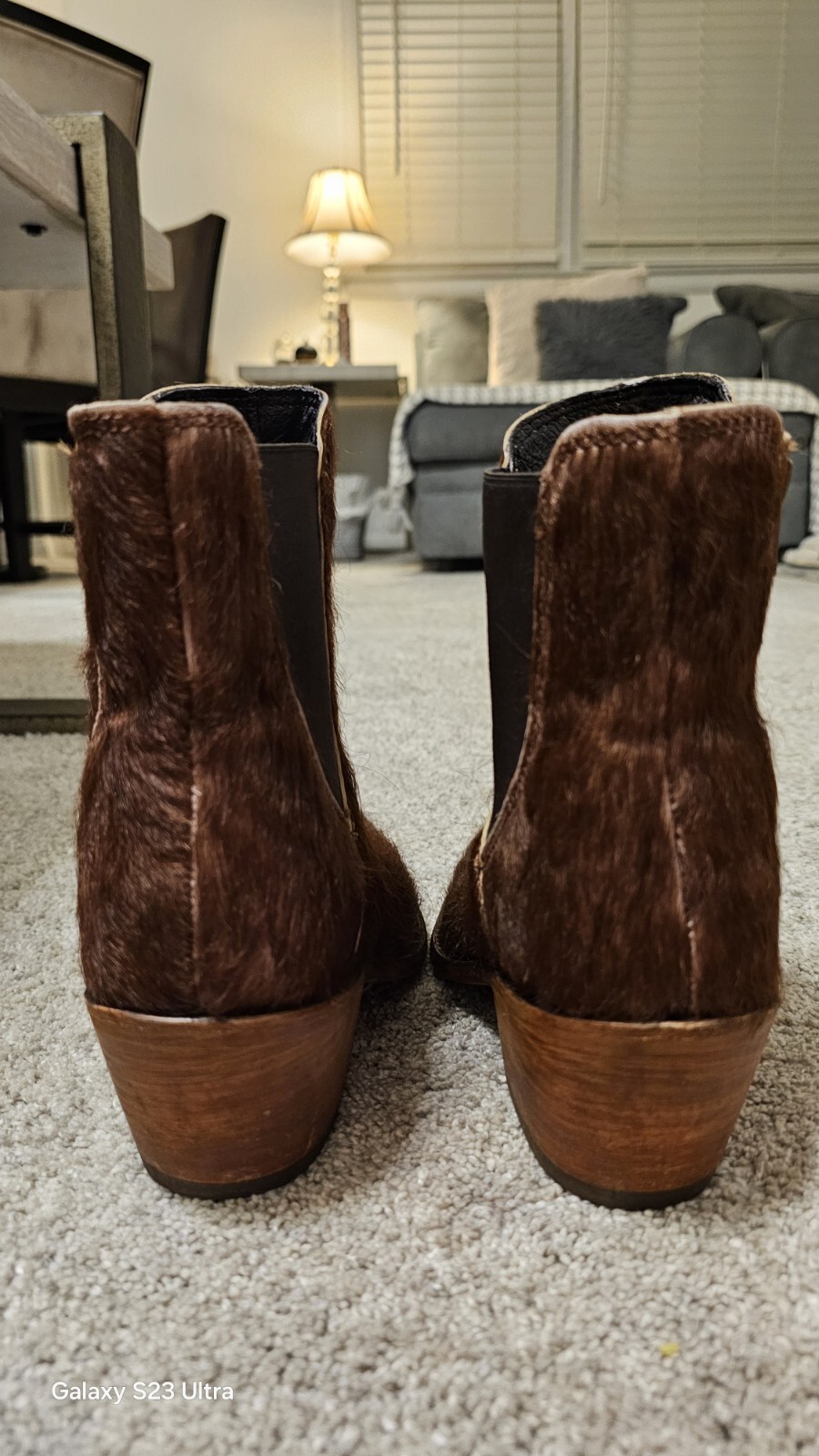 Granizo Café Liberty Black Genuine Cowhide Handmade Booties 8″ Shaft Size 9.5 #P