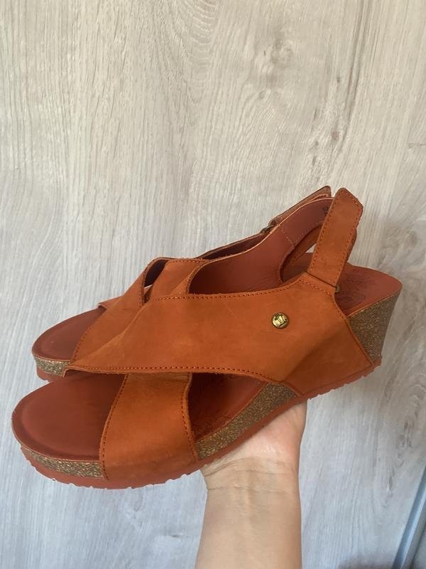 Women Panama Jack Sandals Coral Leather 40