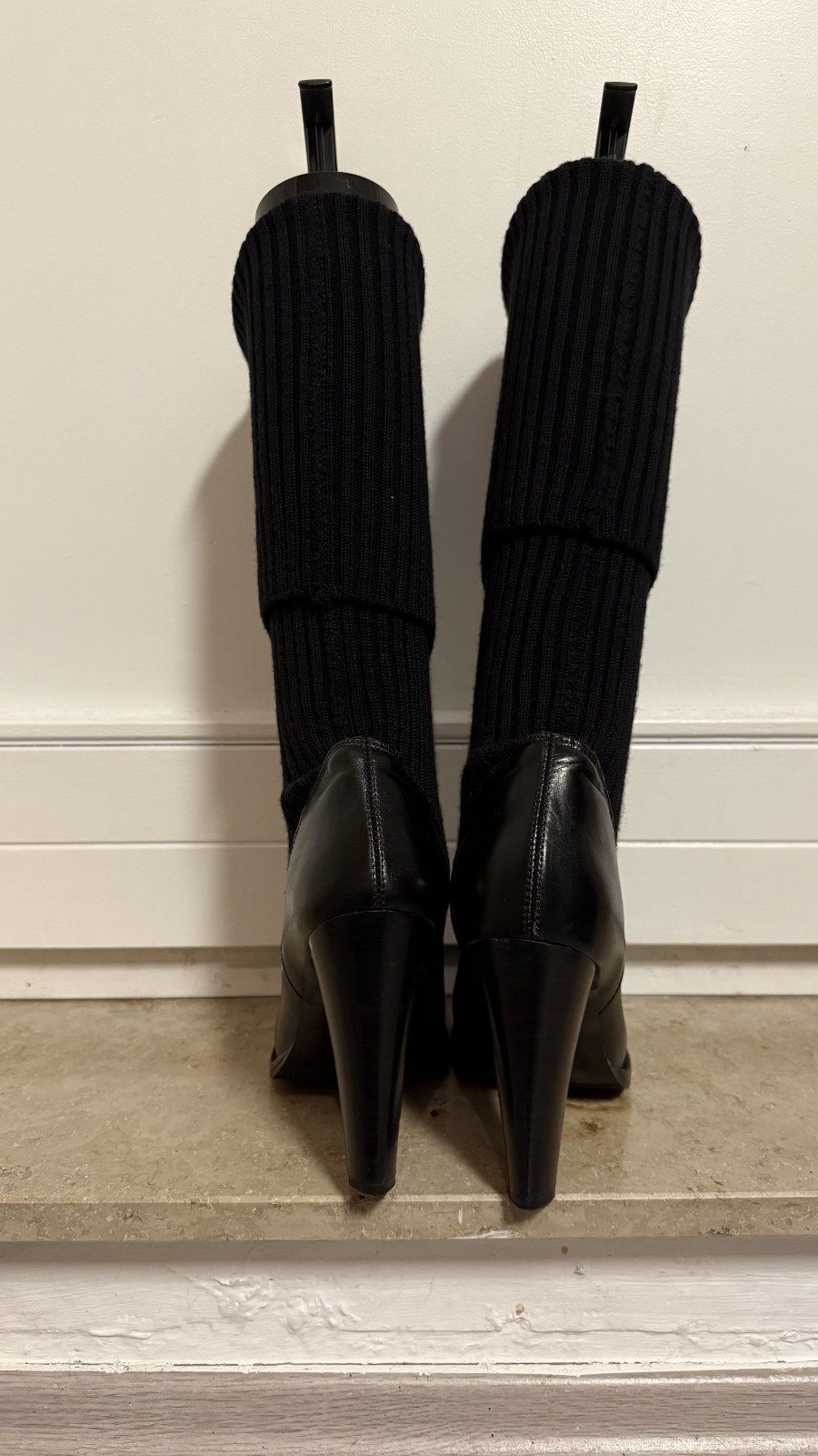 Navyboot socks leather boots black 40 knee high