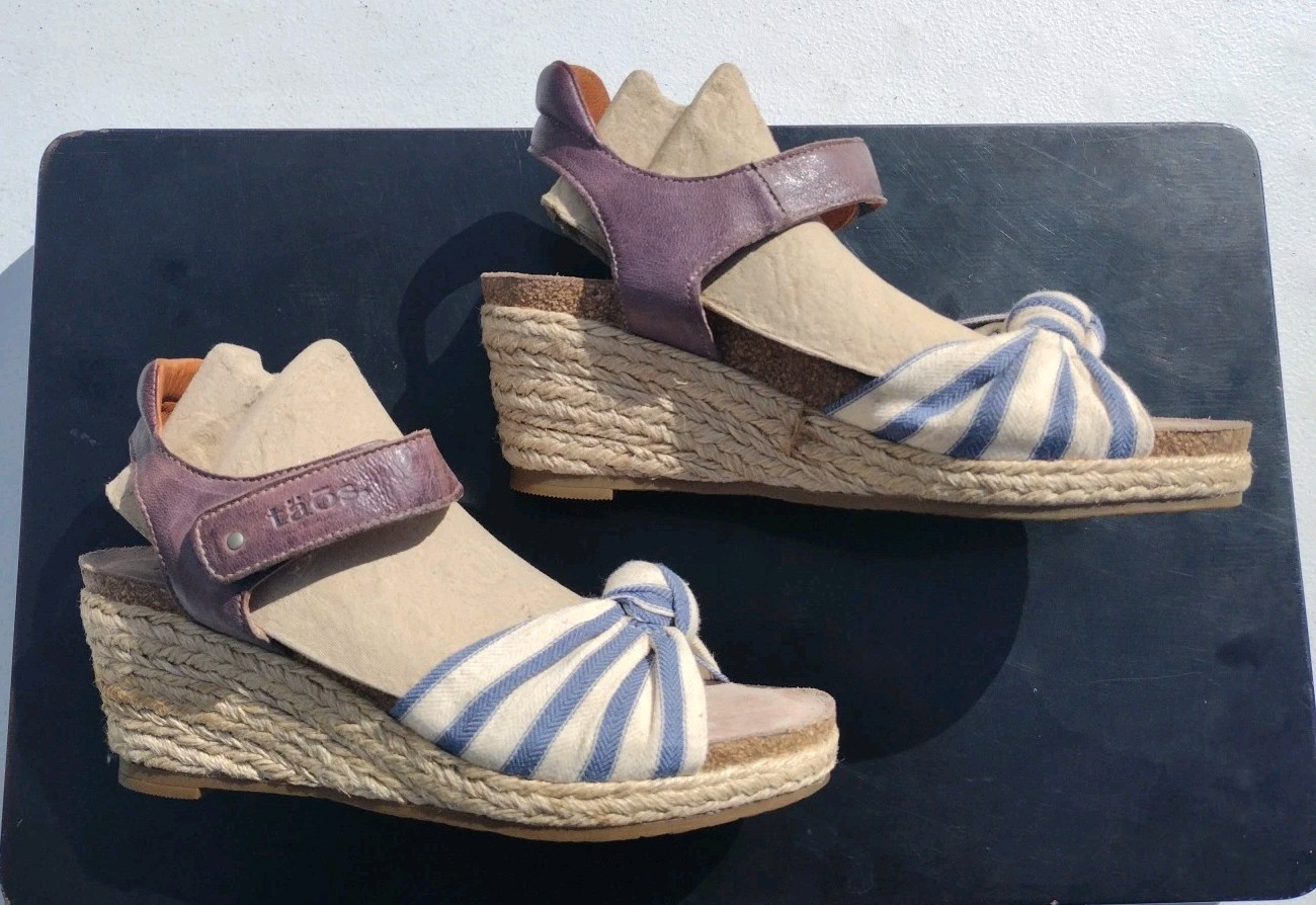 TAOS Hey Jute Women’s Size (7 – 7.5) EU 38. Espadrille Sandals Leather/Textile