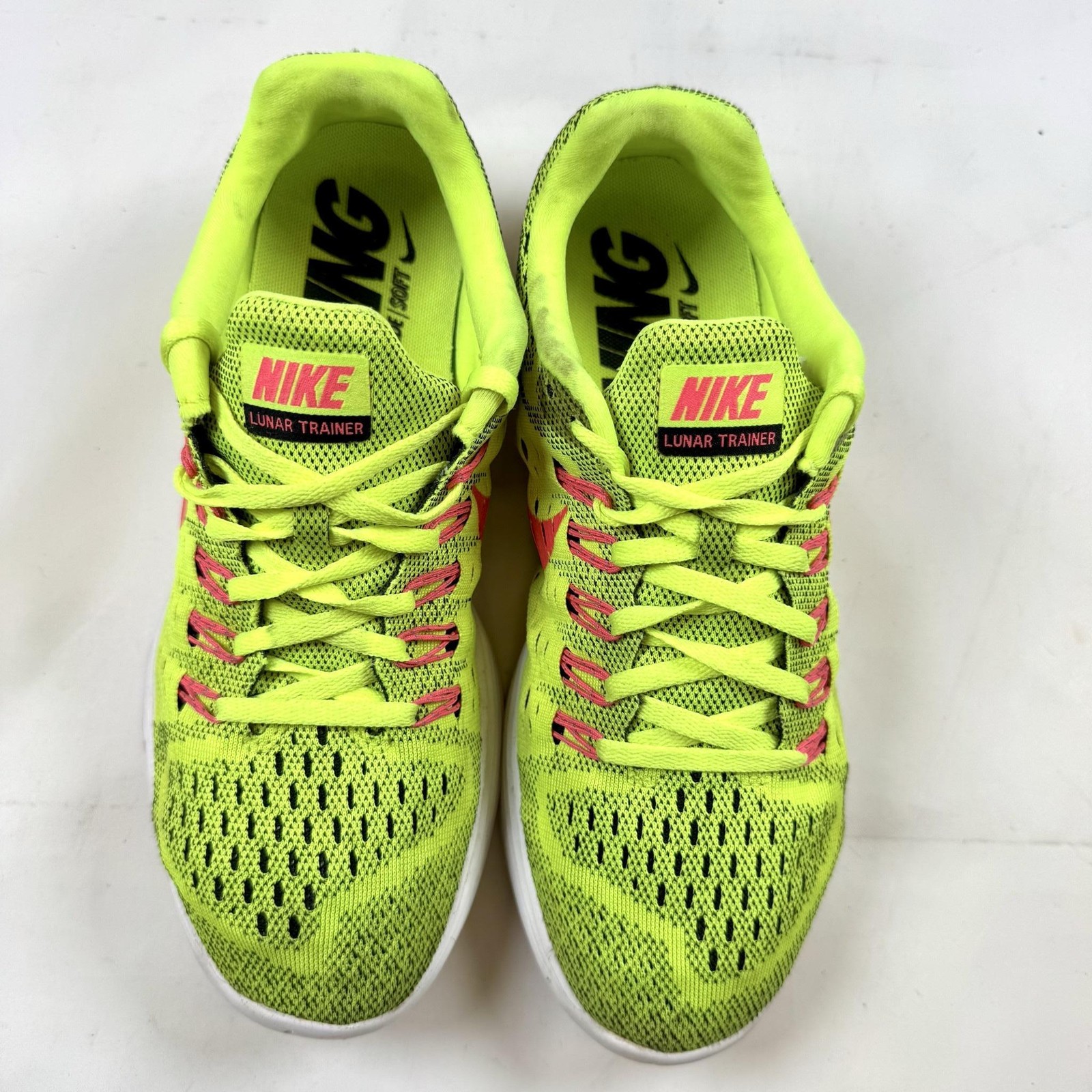 Nike Lunar Trainer Womens 8 Volt Yellow Hyper Pink Running Shoes 705462-700