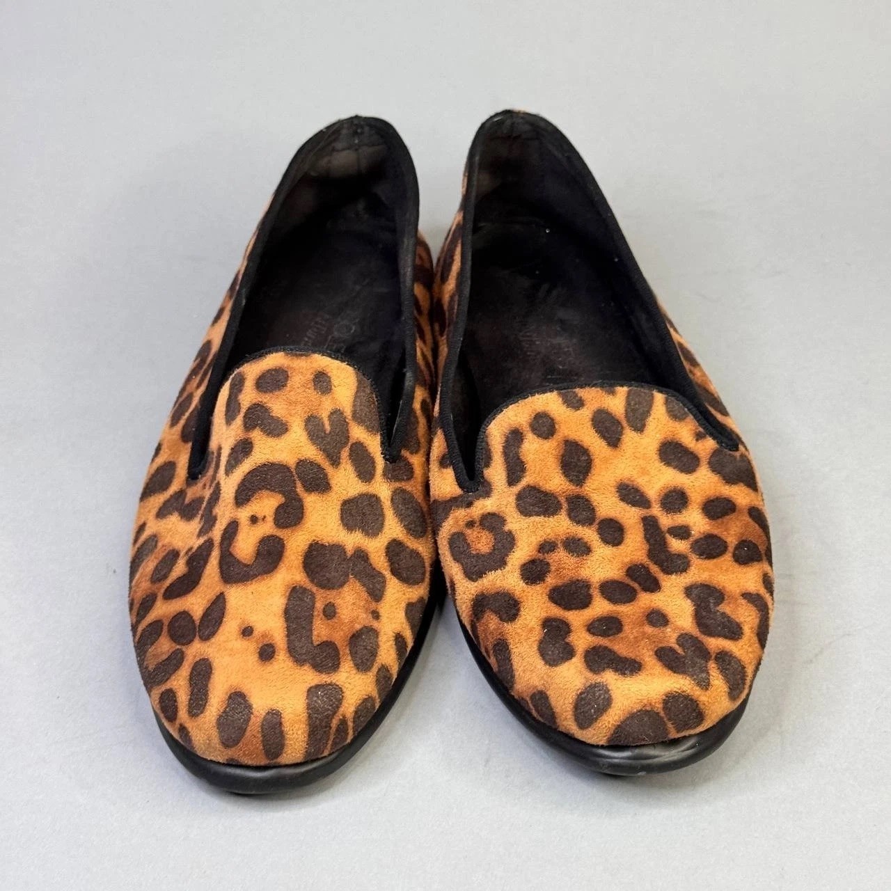 Aerosoles Betunia Loafers Brown Calf Hair Leather Leopard Print Slip On Women 6