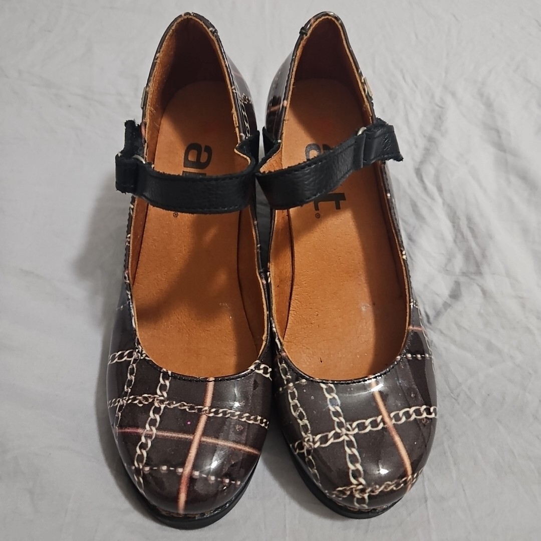 The Art Company Designer Mary Jane Printed Shoes Brown Chain Spain Size 36 US 6