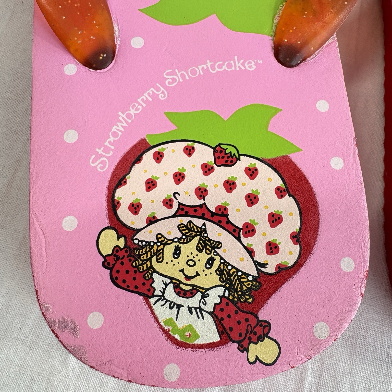 Vintage 2004 Strawberry Shortcake Flip Flops New Size M9/10