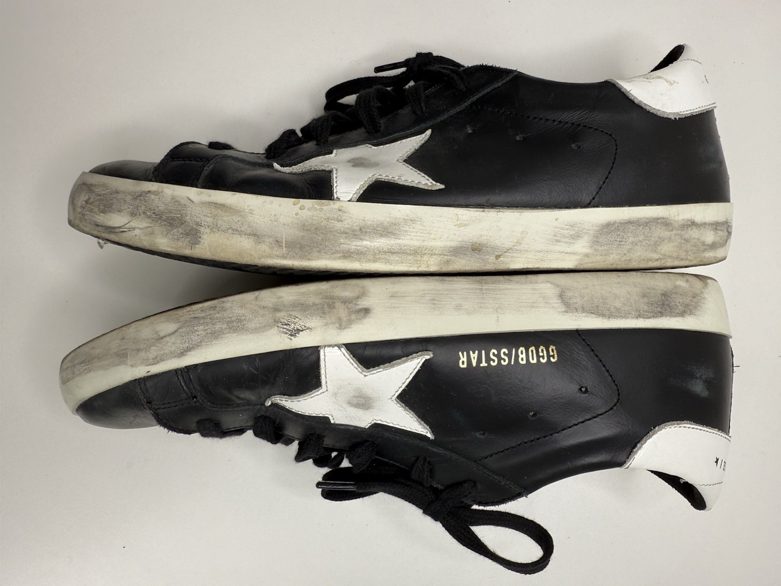 Golden Goose Super-Star Leather Sneakers in Black and White Size 41