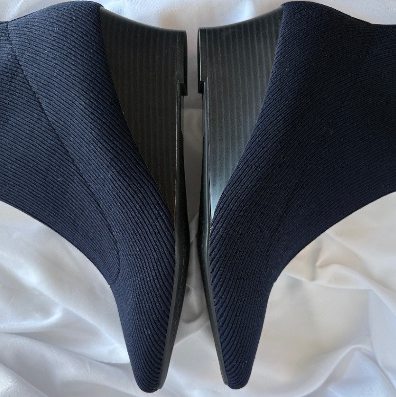 VIVAIA Navy Ribbed Knit Sock Ankle Boots Women’s EU 42 Sustainable Comfort EUC