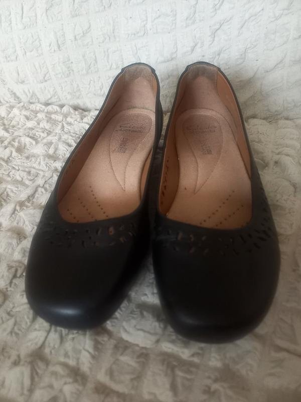 women clarks heels black leather 37 #79WO