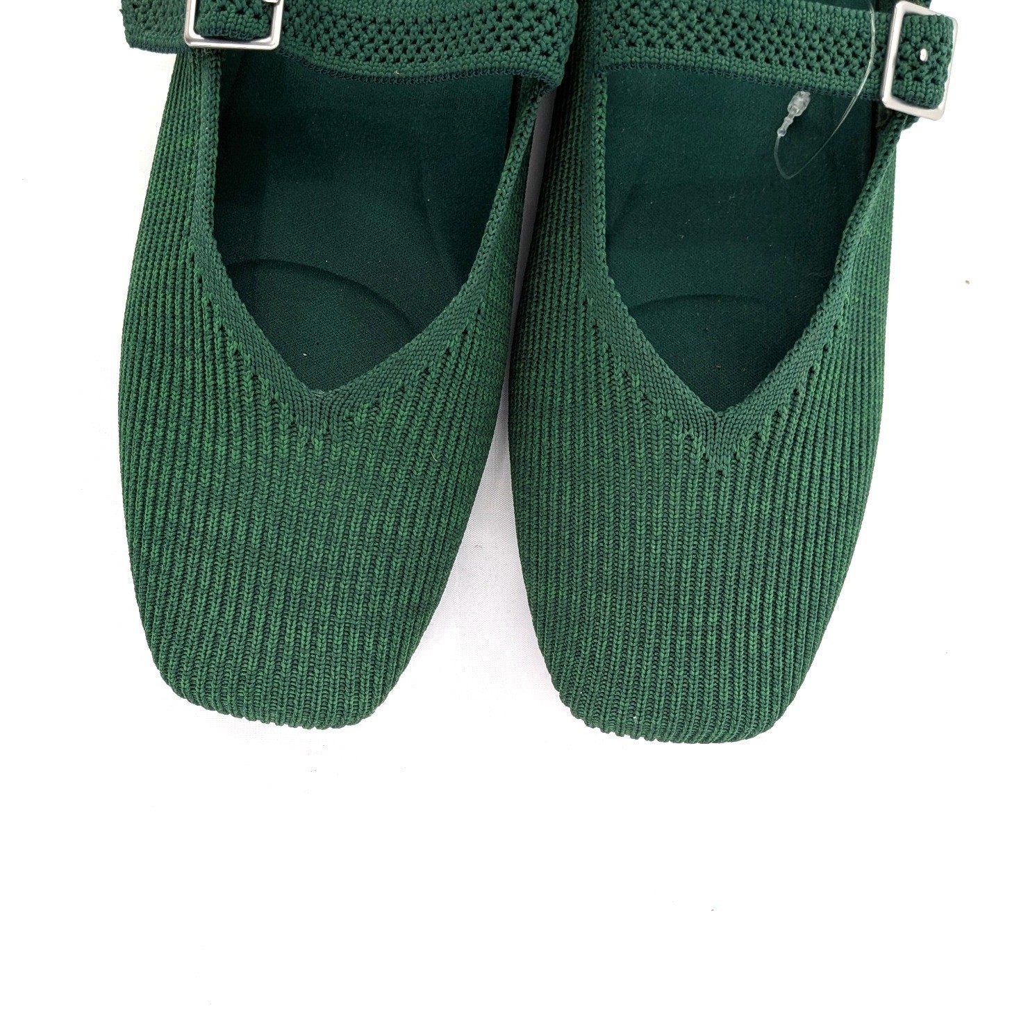 Vivaia Mary Jane Flats Green Knit Sustainable Ballet Shoes Size 41.5