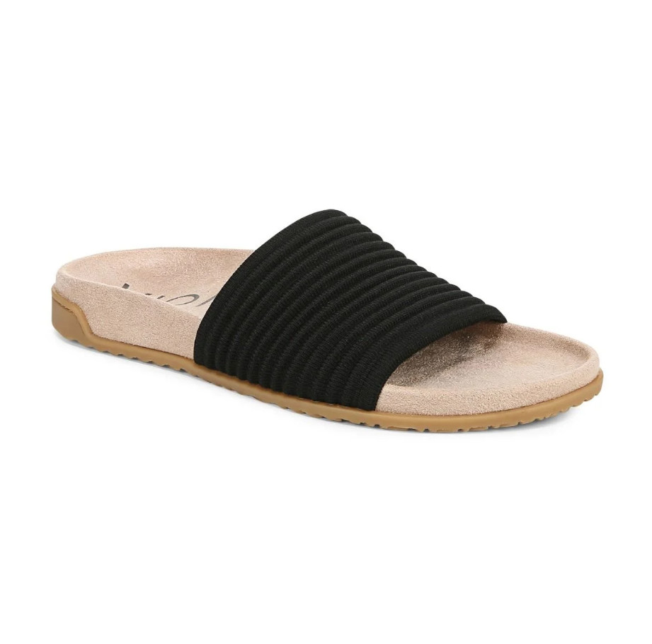VIONIC Evie Knit Slide Sandal, Black Color (NEW)