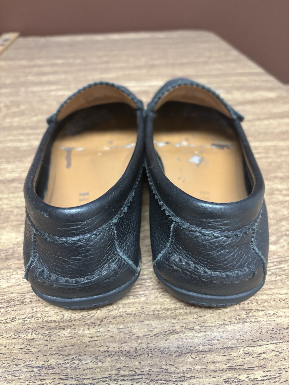 COACH Odette Black Pebbled Leather Driving Loafers Moc Toe Shoes Women’s Size 8
