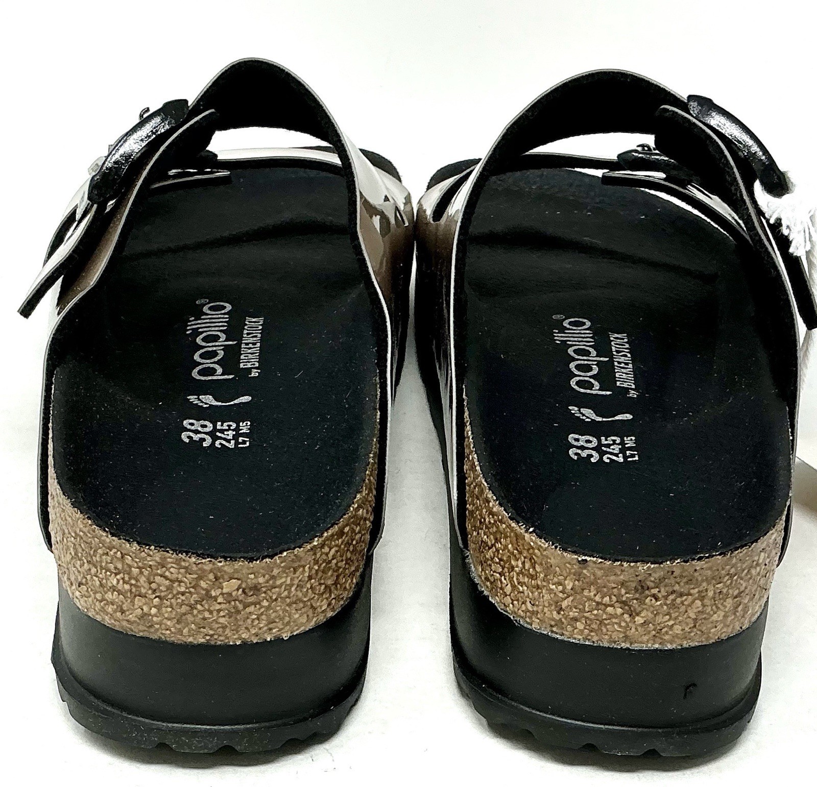 Birkenstock Papillio Arizona Platform Flex Women Sandals Metallic Taupe EU 38