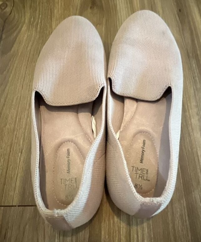 Time and Tru Memory Foam Knit Slip-On Loafer Flats Dusty Pink
