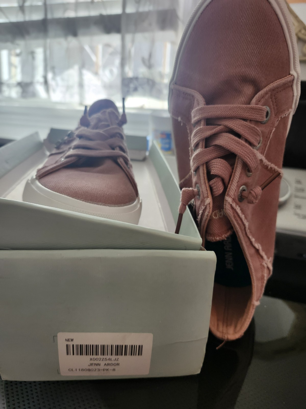 JENN ARDOR Pink Canvas Lace Up Sneakers with Logo & Zipper Accents Low Top
