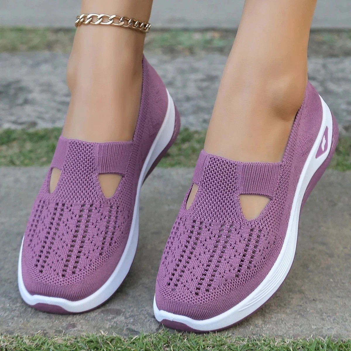 Women’s Breathable Slip On Sneakers Lightweight Orthopedic Summer Walking Shoes