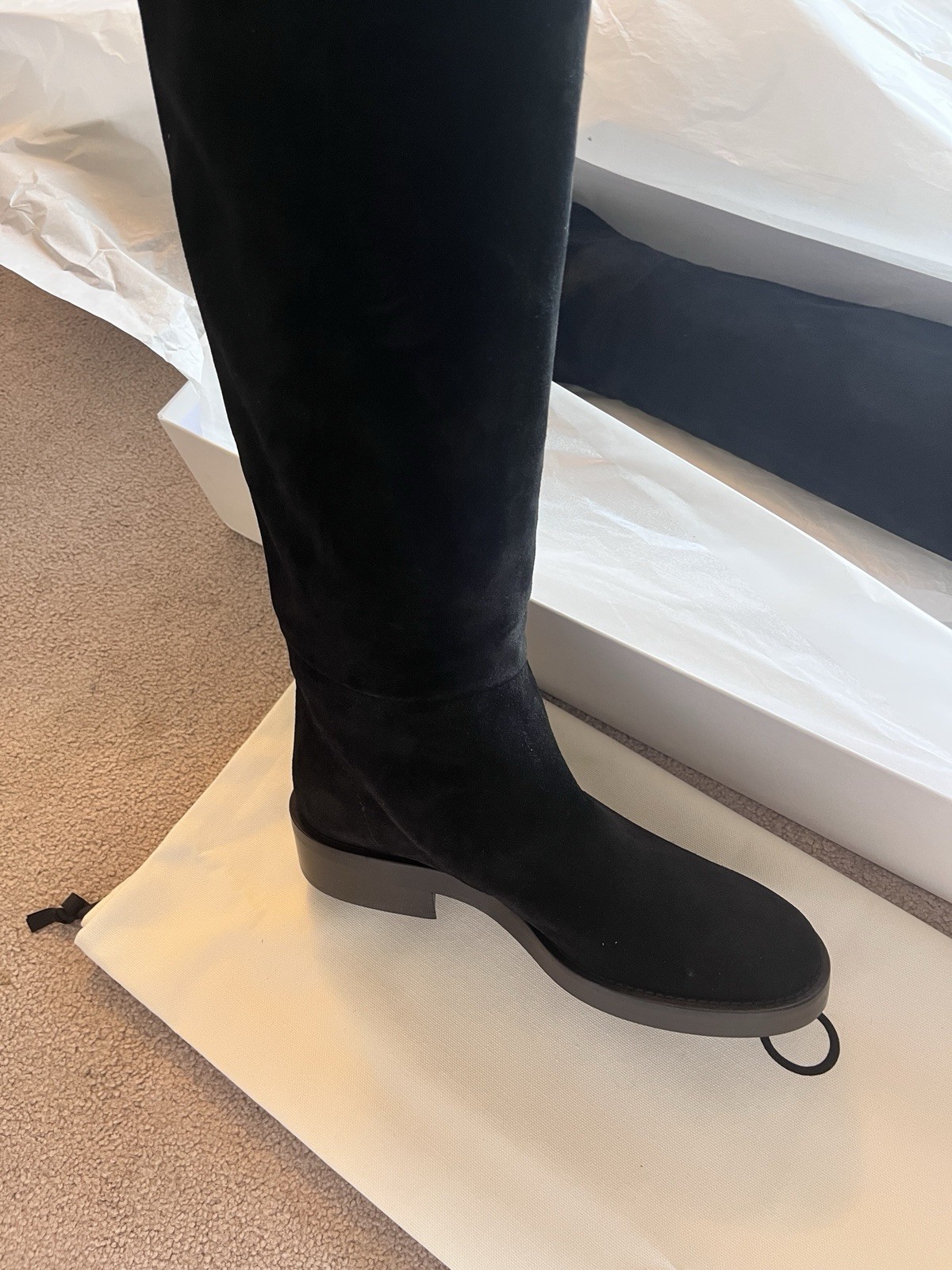 CO Los Angeles Suede Over-the-Knee Slouch Boots 20mm Italy 100% Leather Sz37 NWT
