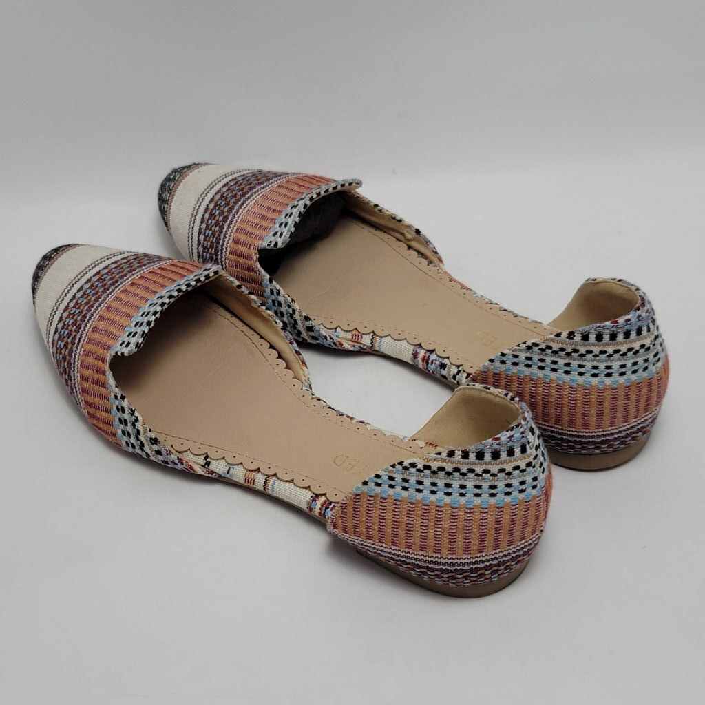 Women’s Restricted Multicolor Woven D’orsay Pointed Toe Flat Shoes Size 9