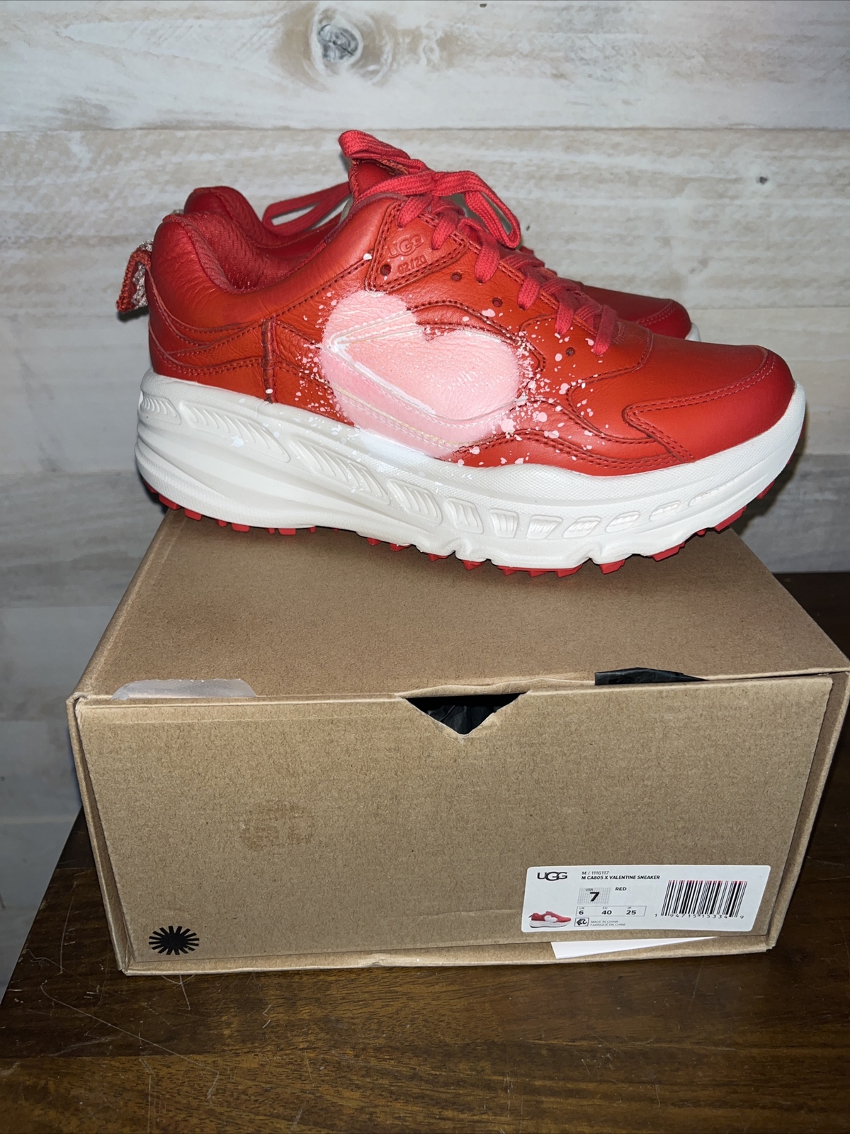 UGG Australia CA805 X Valentine Sneaker All Gender – Red – Men 5 / Women 6.5