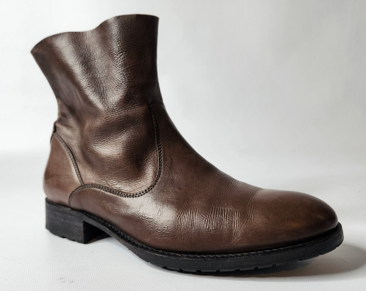 N.D.C. Made Hand Sunday Slip On Taupe Gray Leather Pull On Ankle Boots! 37.5/7.5