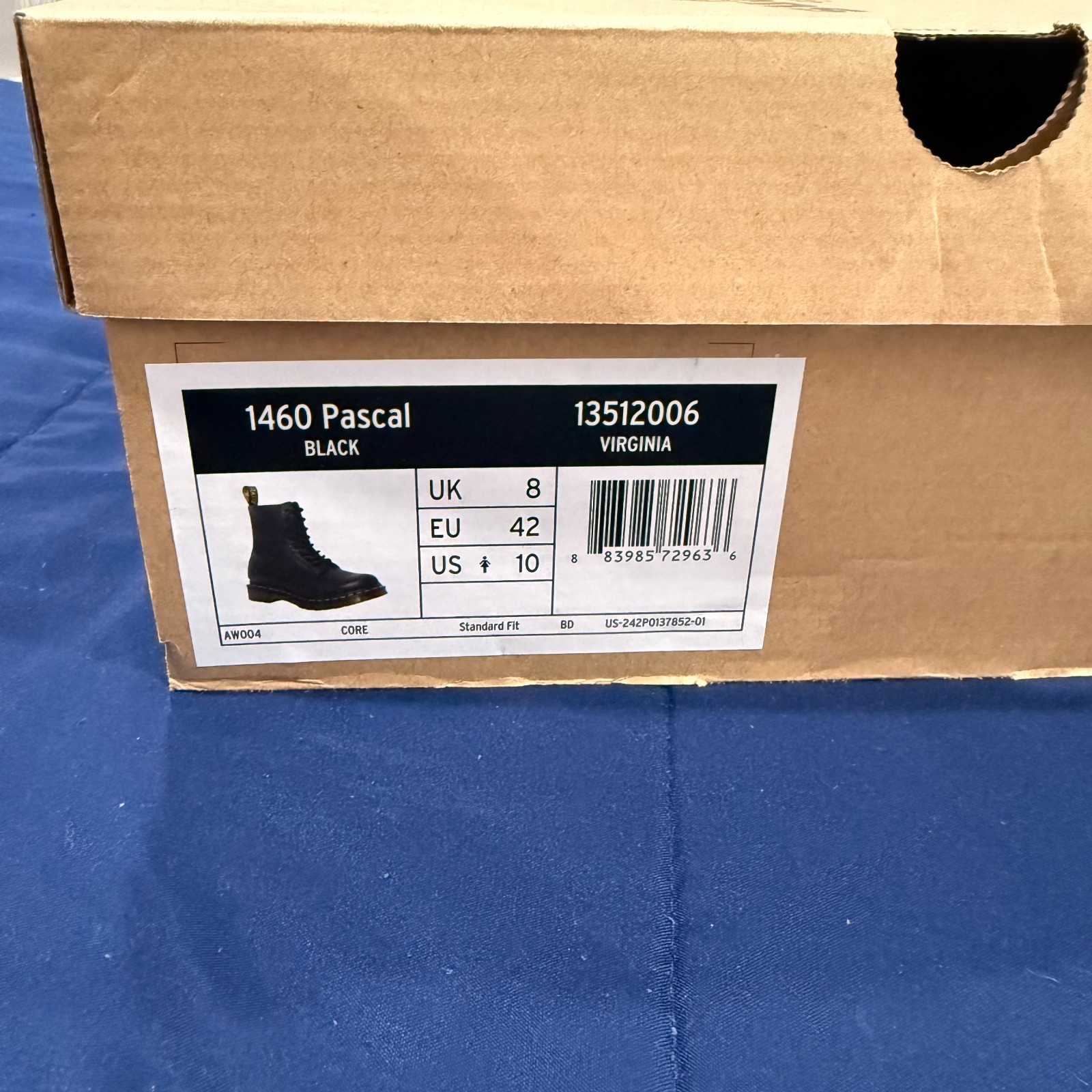 Dr. Martens 1460 Women’s Original Smooth Leather Lace Up Boots – Black, Size 10
