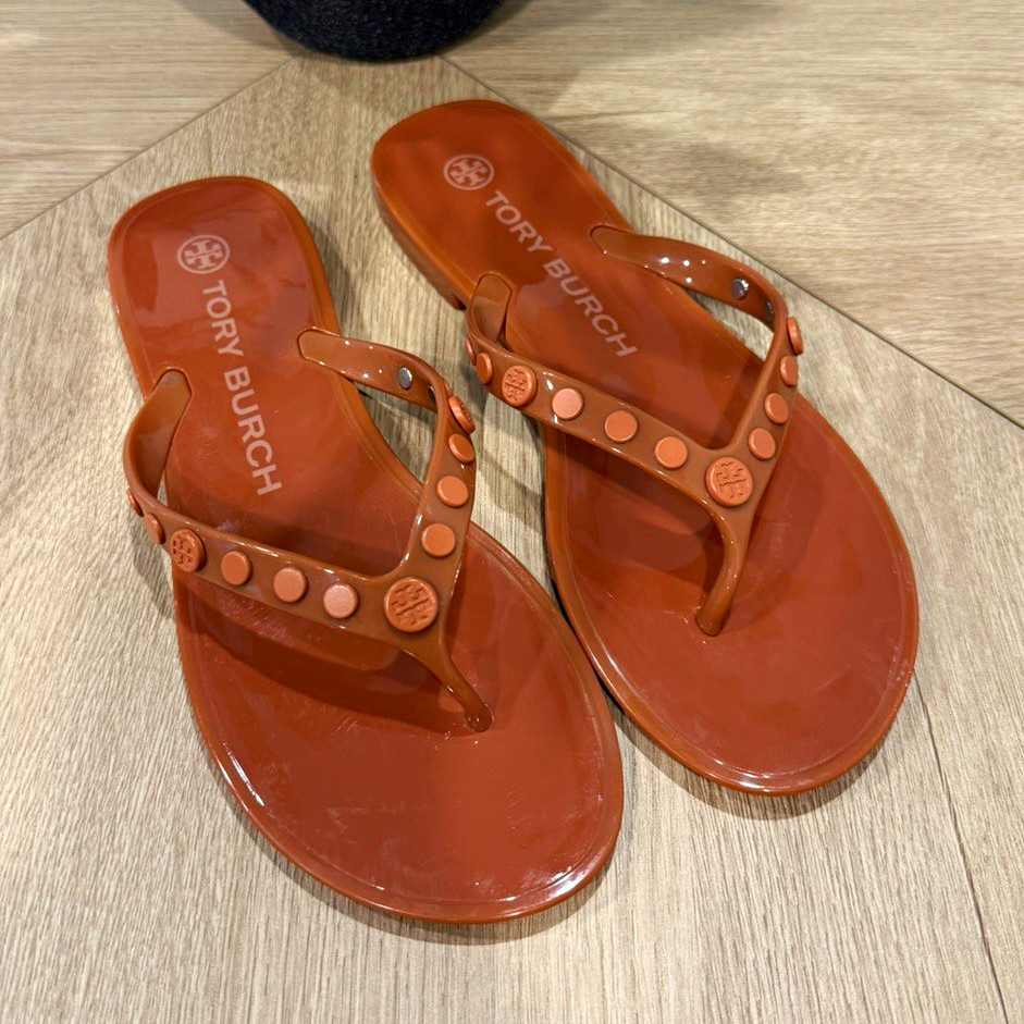 Tory Burch Women’s Brown Thong Sandals Flip Flops Rubber Upper US 6