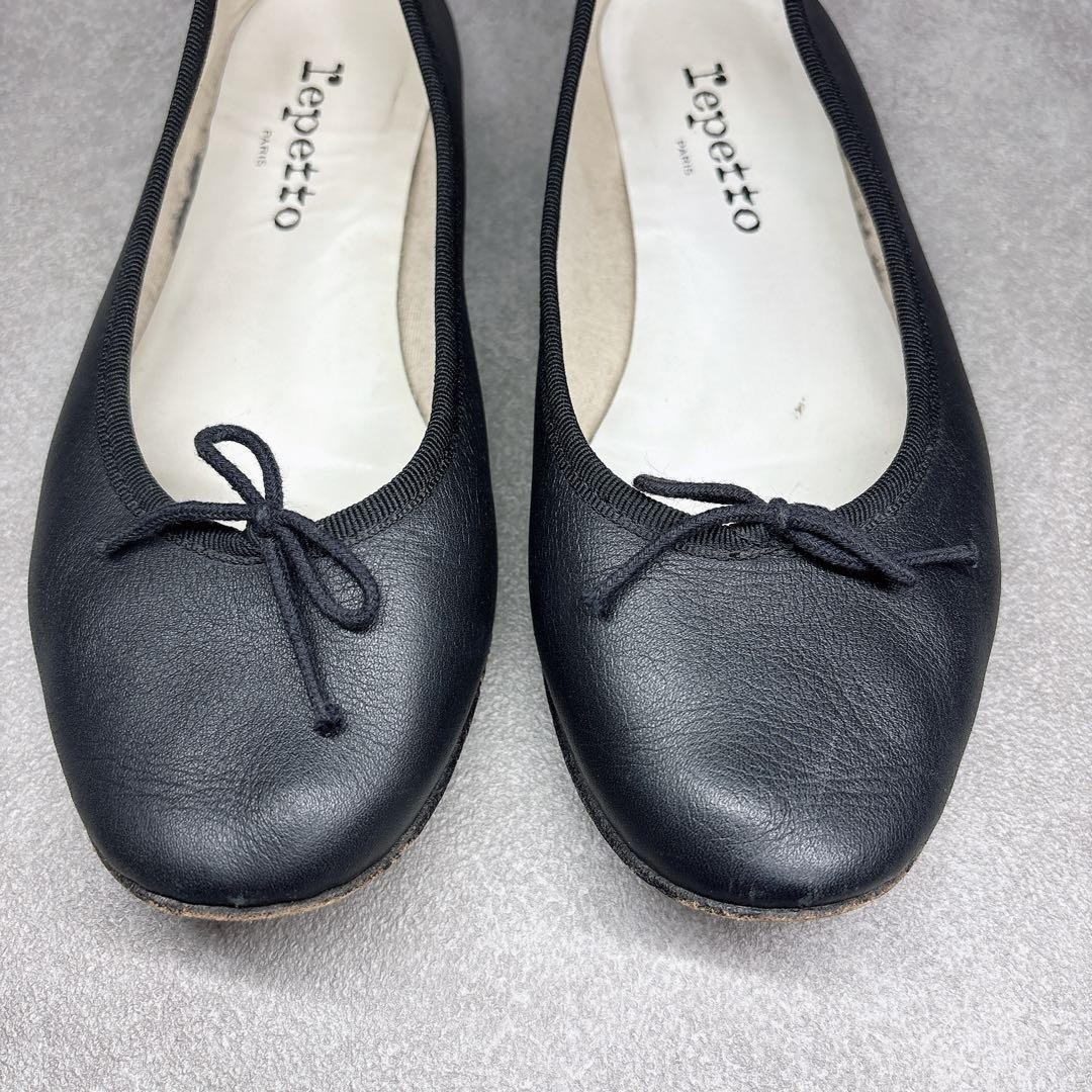 Repetto ballet shoes black flat shoes 37.5 from Japan