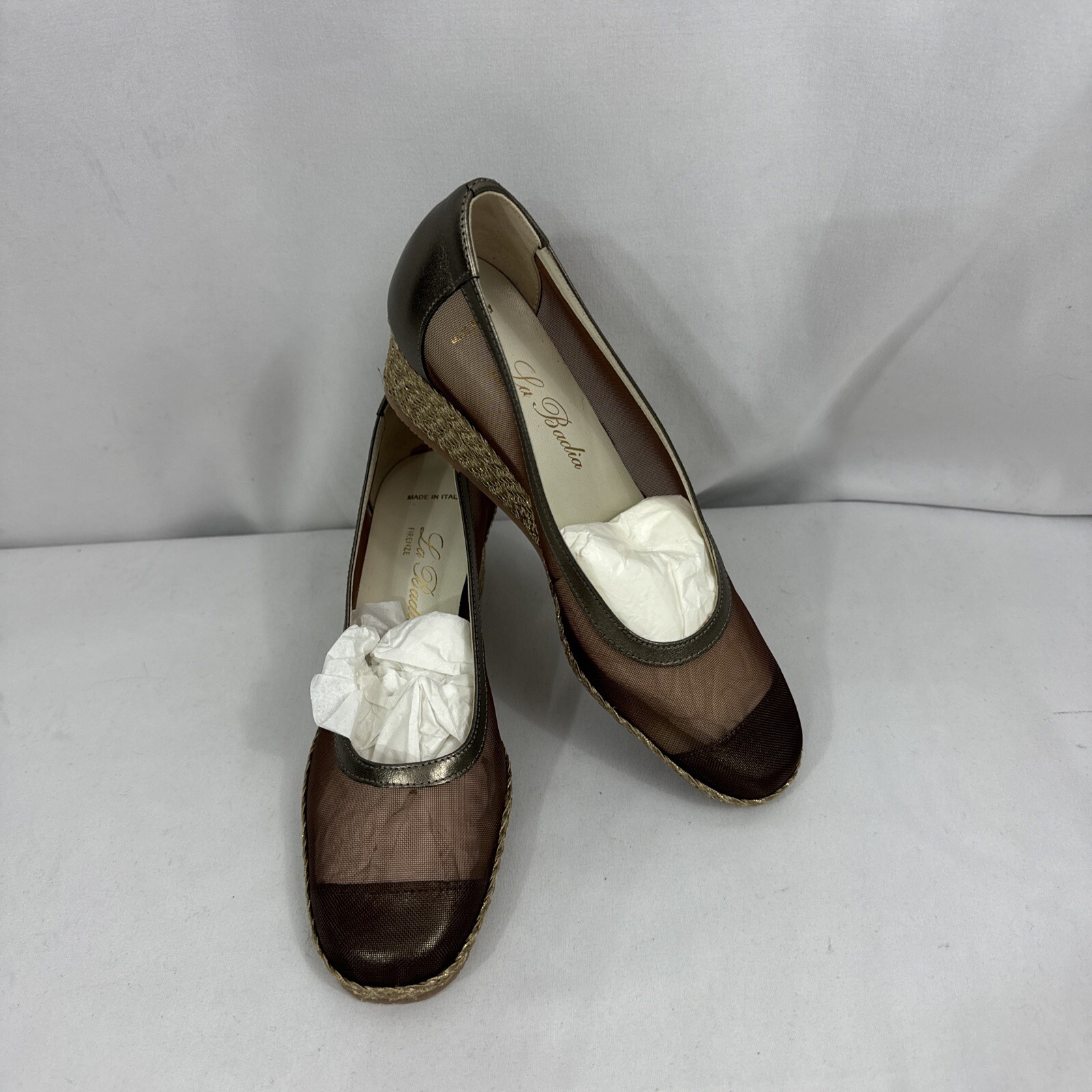 La Badia Firenze Women’s Bronze Shoes 37 1/2 Made in Italy
