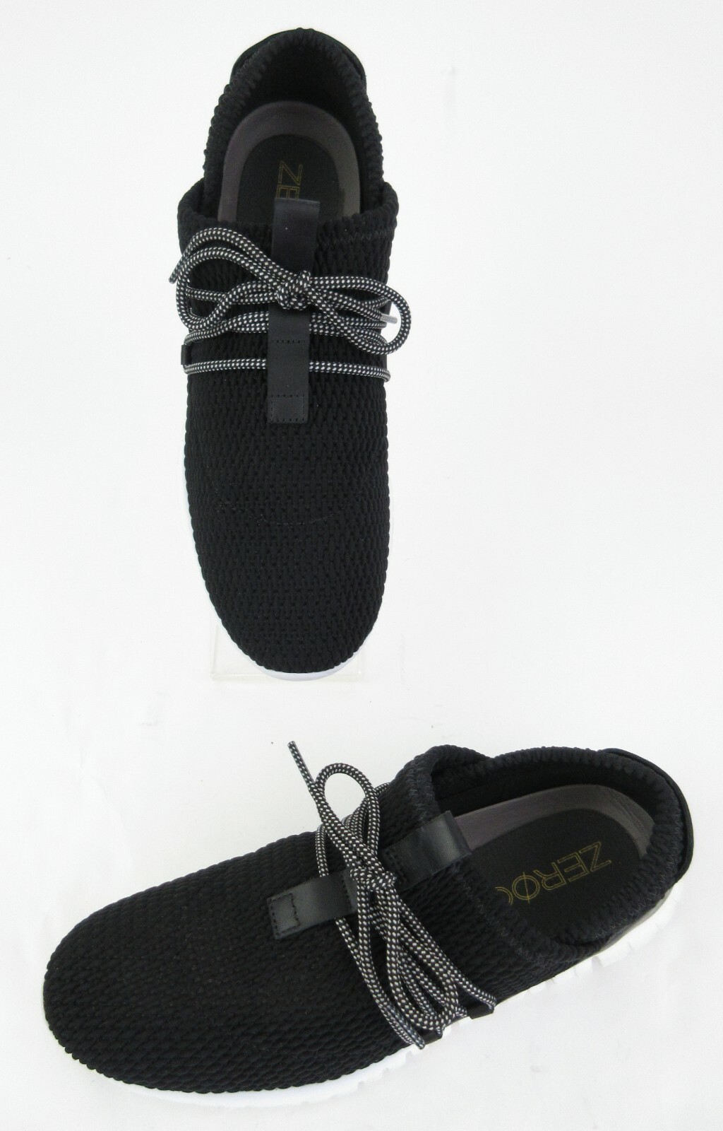Cole Haan ZeroGrand Quilted Casual Sneakers Black Stretch Textile/Leather Sz 8