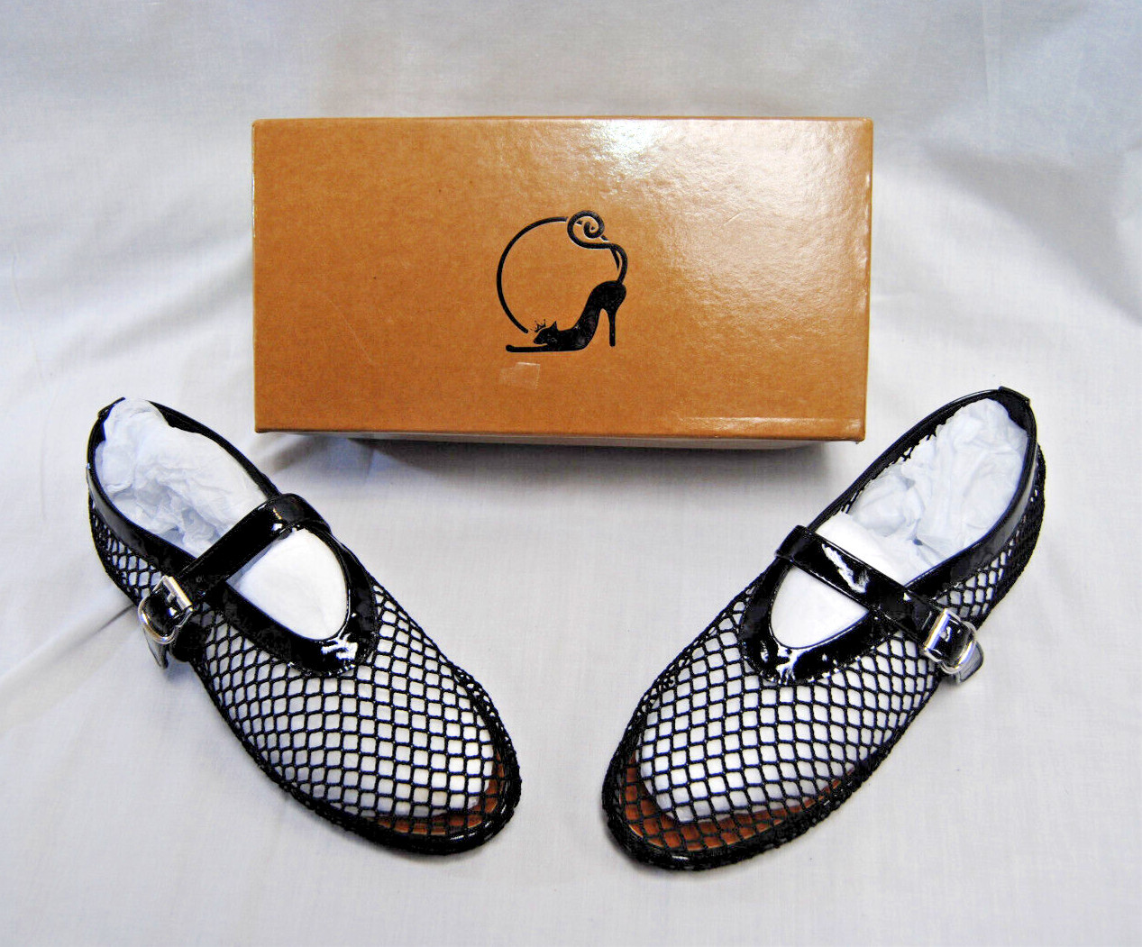 Divanne Women’s Black Mesh Flat Ballerina Mary Jane Shoes New T2355