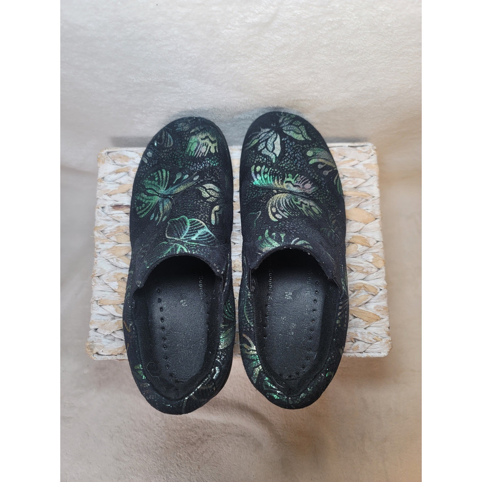 Spring Step Metallic Butterfly Whimsical Clogs Leather Slip On Work 8.5 Medical