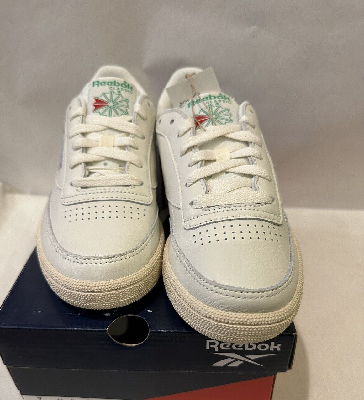 Reebok Club C 85 Tennis BS8242 Chalk/Green Women’s US Size 8.5