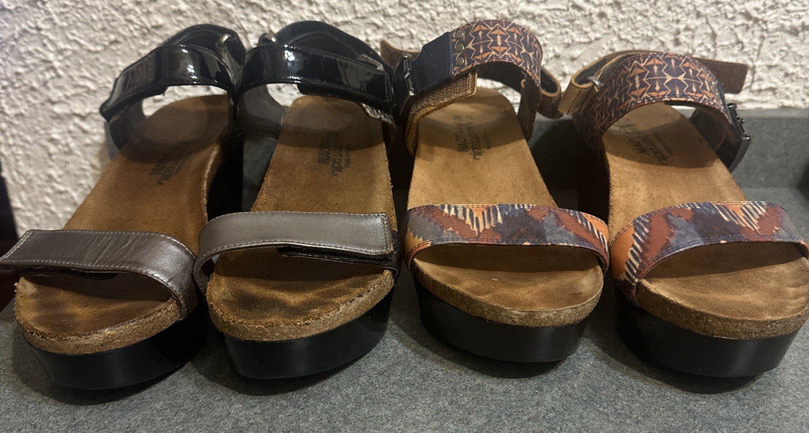 Two Pairs Naot Womens Platform Wedge Sandals Israel See Photos, Read. Size 38