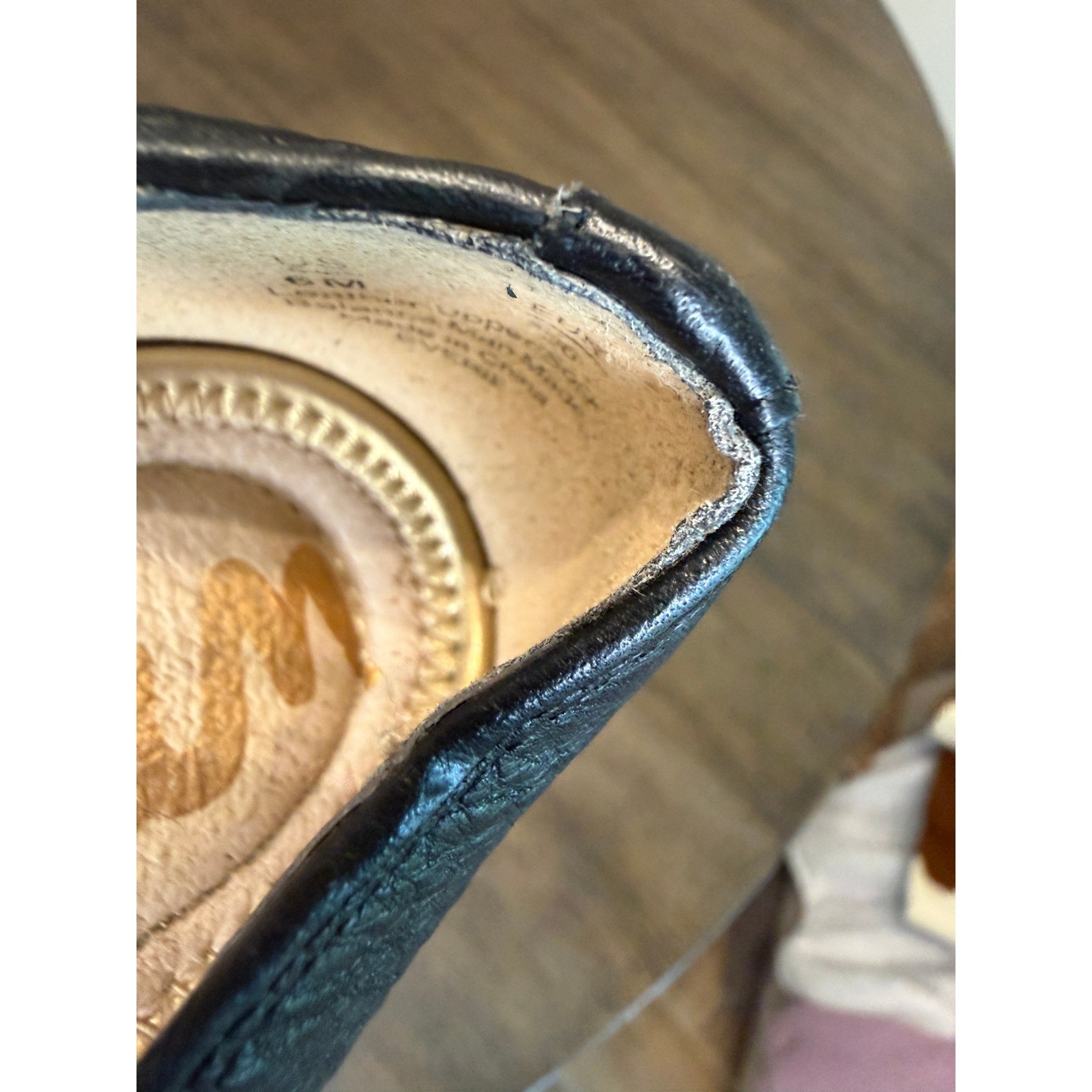 Sam Edelman Women Black Pebbled Leather Slip On Loafers Flats Size 8M