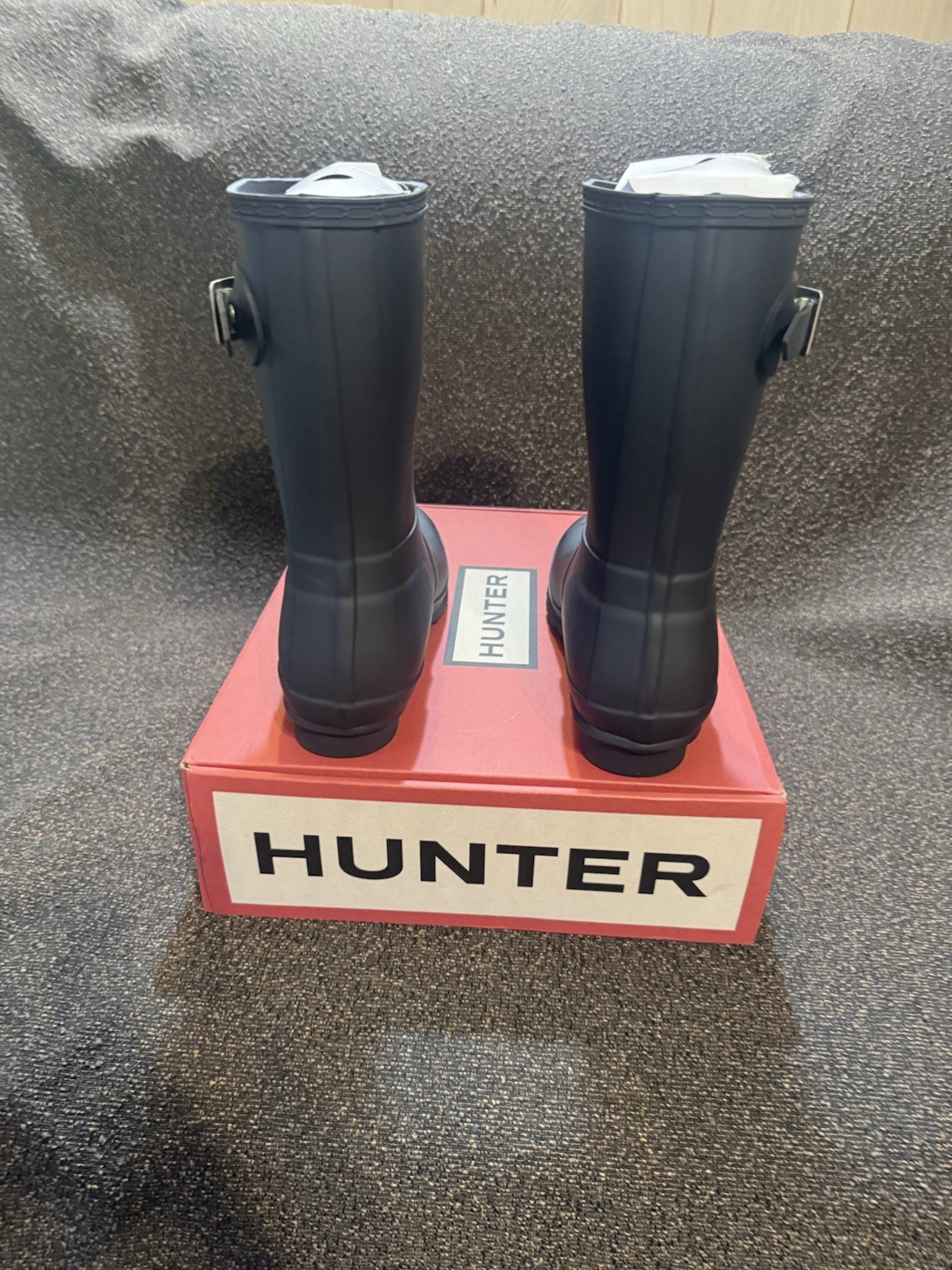 HUNTER Women’s Original Short Rain Boot Black Matte Size 7
