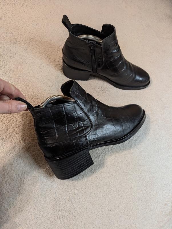 women clarks boots black leather 37 #7B45