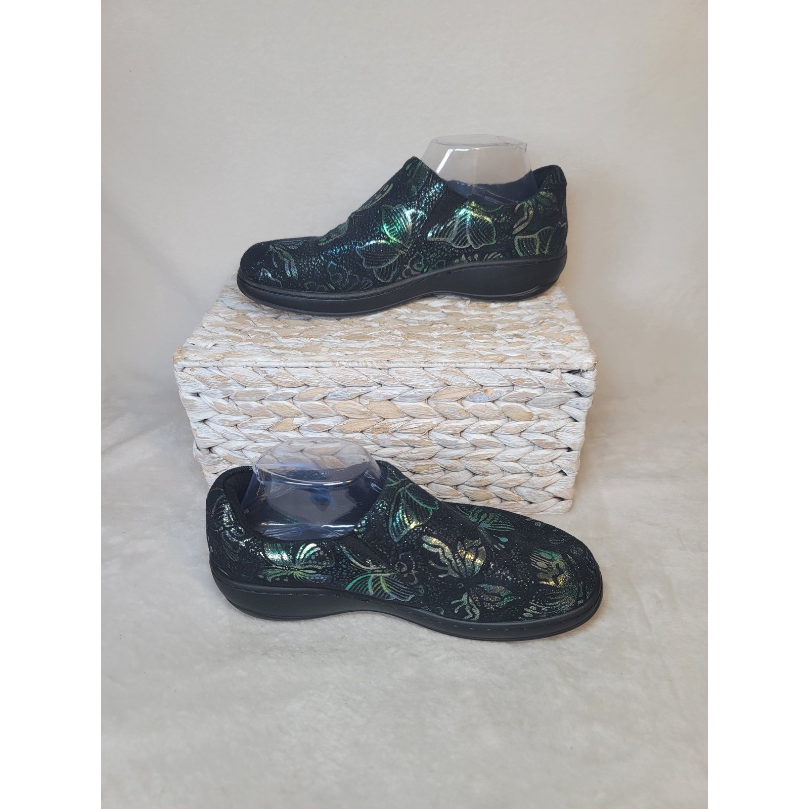 Spring Step Metallic Butterfly Whimsical Clogs Leather Slip On Work 8.5 Medical