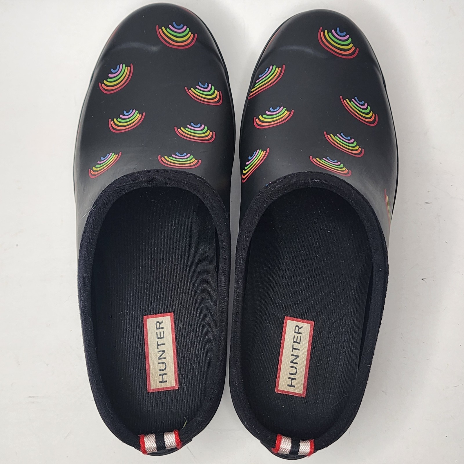 Hunter Play Rainbow Pride Clogs Platform Slip On Shoes Womens 10 Waterproof